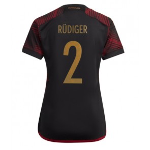Lacne Ženy Futbalové dres Nemecko Antonio Rudiger #2 MS 2022 Krátky Rukáv - Preč